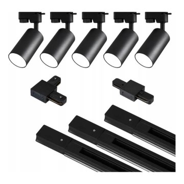 Faretto per sistema a binario 5xGU10/25W/230V 3 m nero