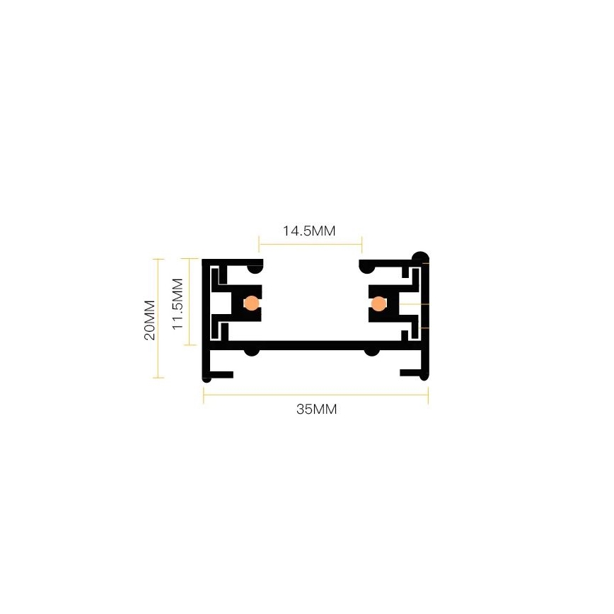 Faretto per sistema a binario 5xGU10/25W/230V nero