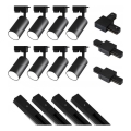 Faretto per sistema a binario 8xGU10/25W/230V 4 m nero