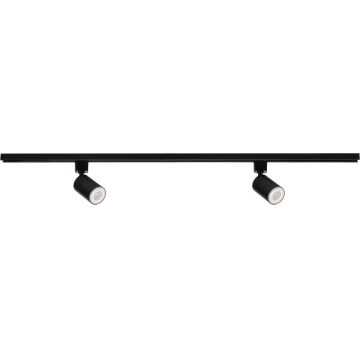 Faretto per sistema a binario ALTEAR, 2x GU10/10W/230V, binario 1 m, nero