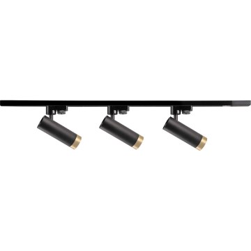 Faretto per sistema a binario FADO 3xGU10/10W/230V + 1 m sistema a binario nero