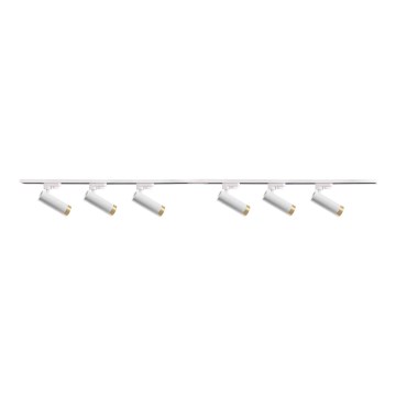 Faretto per sistema a binario FADO 6xGU10/10W/230V + 2x1 m sistema a binario bianco