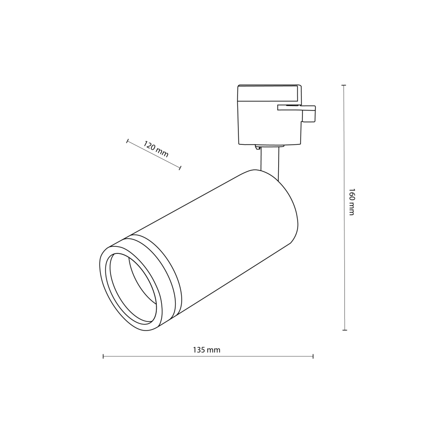 Faretto per sistema ferroviario monofase JET RING 1xGU10/10W/230V bianco