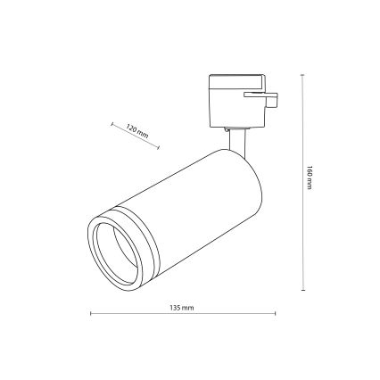 Faretto per sistema ferroviario monofase JET RING 1xGU10/10W/230V nero