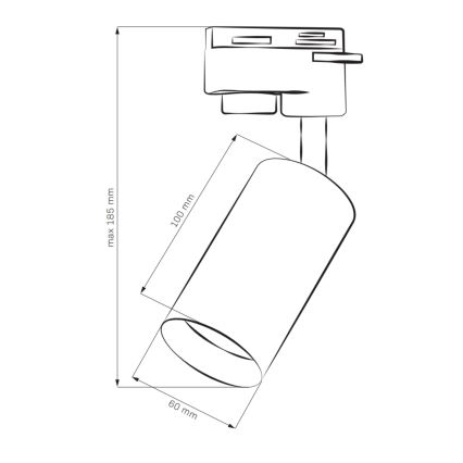 Faretto per sistema a binario MARIBEL 3xGU10/10W/230V +1 m rotaia sistema nero