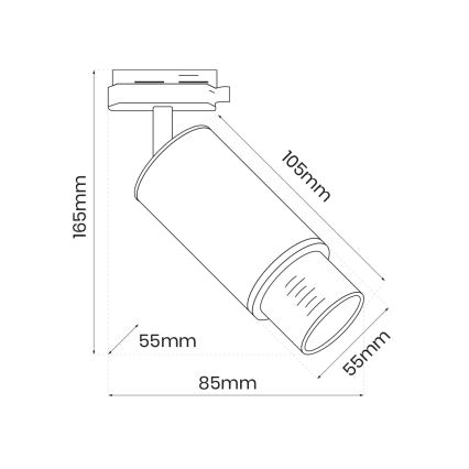 Faretto per sistema a binario MICA 1xGU10/25W/230V Monofase bianco
