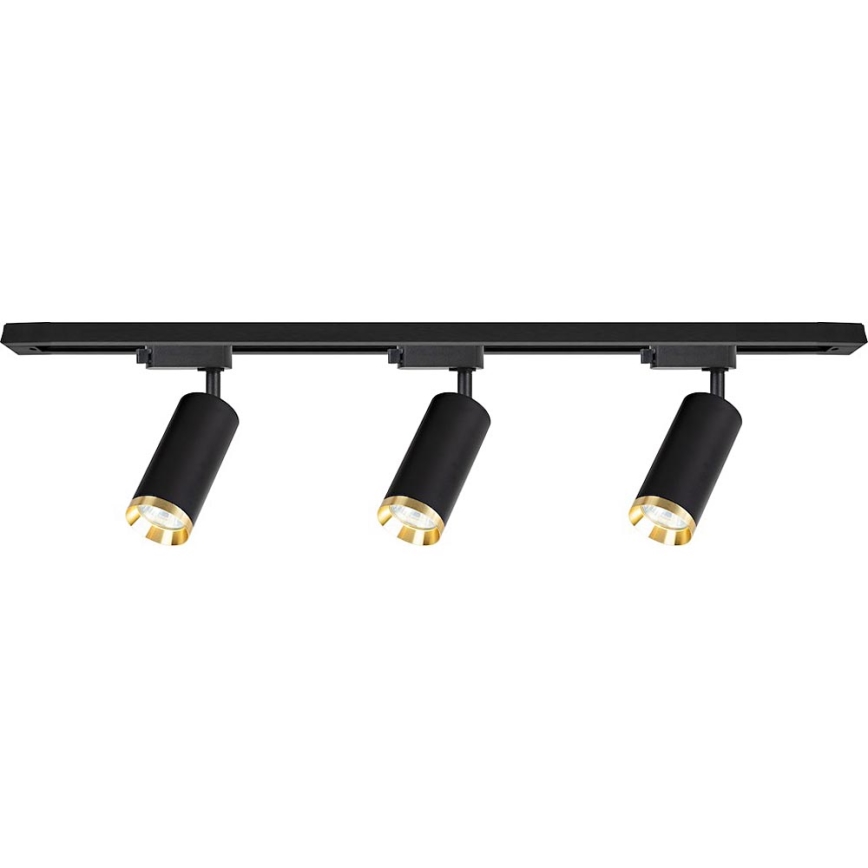 Faretto per sistema a binario MICA 3xGU10/10W/230V nero/oro