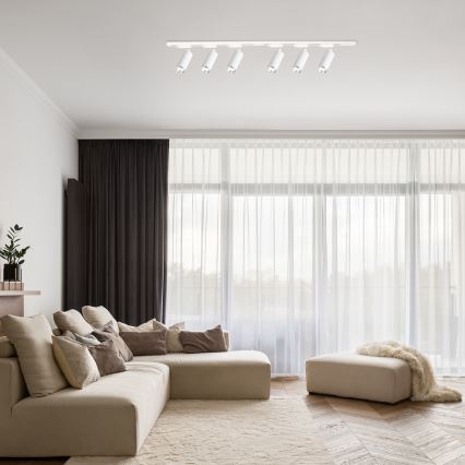 Faretto per sistema a binario MICA 6xGU10/10W/230V bianco/cromo satinato