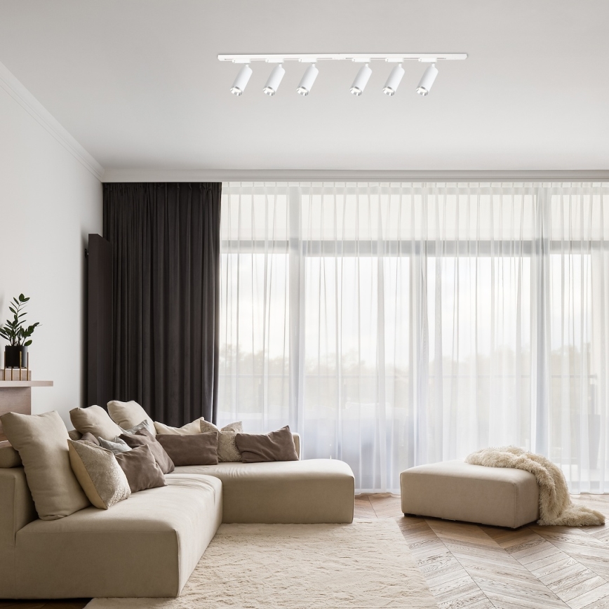 Faretto per sistema a binario MICA 6xGU10/10W/230V bianco/cromo satinato