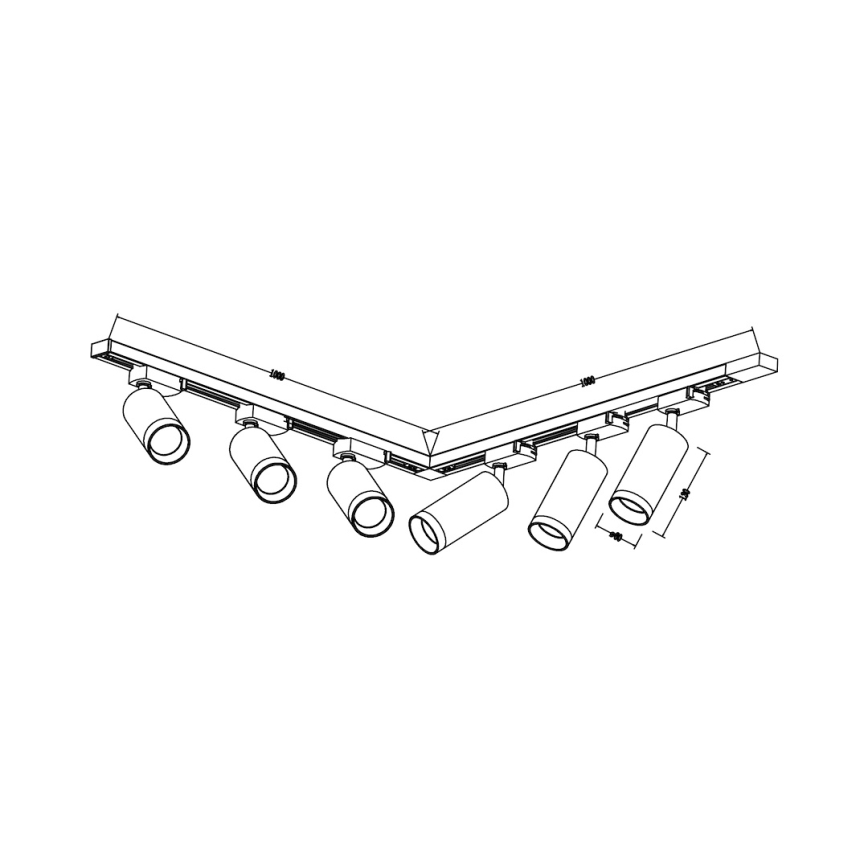 Faretto per sistema a binario MICA 6xGU10/10W/230V bianco/cromo satinato