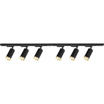 Faretto per sistema a binario MICA 6xGU10/10W/230V nero/oro