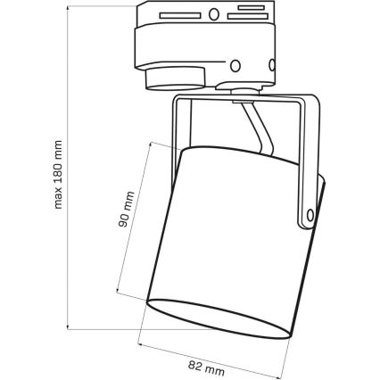 Faretto per sistema a binario MINOR 1xGU10/10W/230V nero