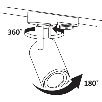 Faretto per sistema a binario MINOR 3xGU10/10W/230V + 1 m rotaia sistema bianco