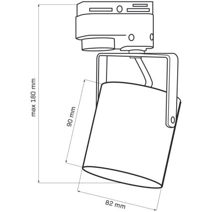 Faretto per sistema a binario MINOR 3xGU10/10W/230V + 1 m rotaia sistema bianco