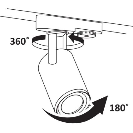 Faretto per sistema a binario MINOR 3xGU10/10W/230V + 1 m rotaia sistema nero