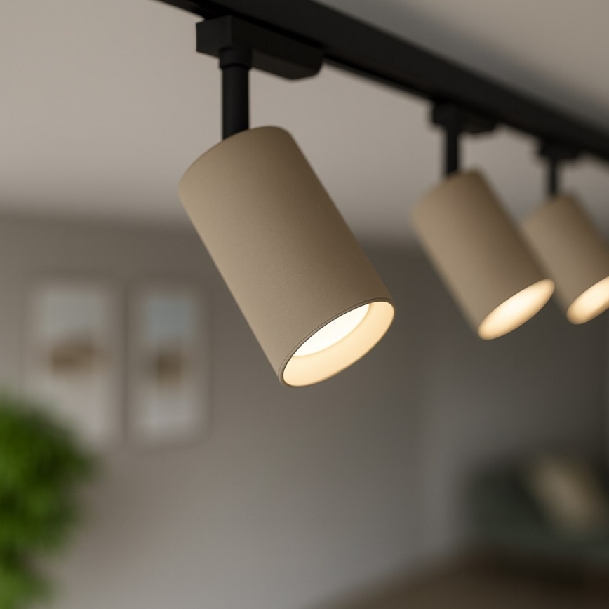 Faretto per sistema a binario monofase PIPE 1xGU10/10W/230V beige