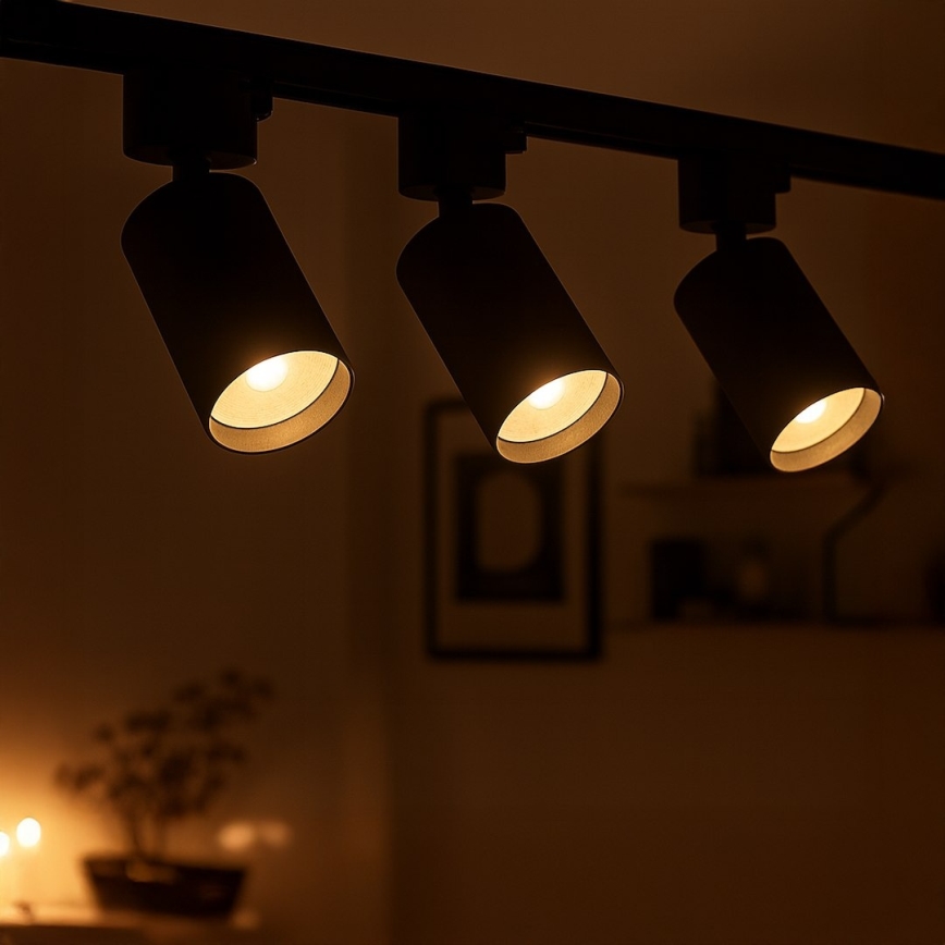 Faretto per sistema a binario monofase TIGER 1xGU10/10W/230V, nero