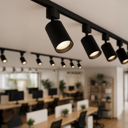 Faretto per sistema a binario monofase TIGER 1xGU10/10W/230V, nero