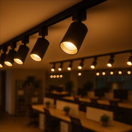 Faretto per sistema a binario monofase TIGER 1xGU10/10W/230V, nero