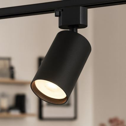 Faretto per sistema a binario monofase TIGER 1xGU10/10W/230V, nero
