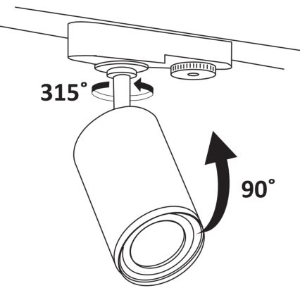 Faretto per sistema a binario PARIGI 3xGU10/10W/230V + 1 m rotaia sistema bianco