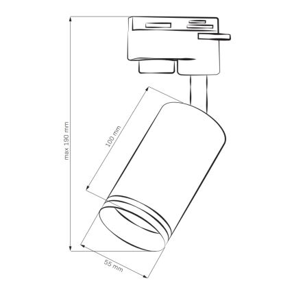 Faretto per sistema a binario PARIGI 3xGU10/10W/230V + 1 m rotaia sistema bianco