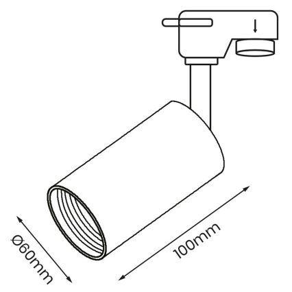 Faretto per sistema a binario PIPE 1xGU10/25W/230V bianco