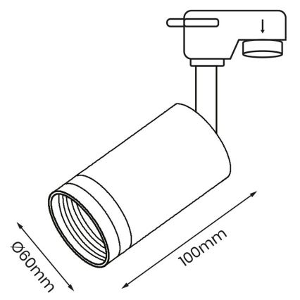 Faretto per sistema a binario PIPE 1xGU10/25W/230V nero