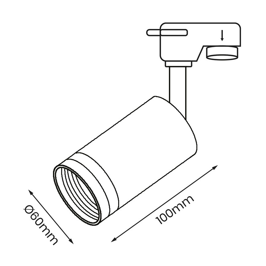 Faretto per sistema a binario PIPE 1xGU10/25W/230V nero