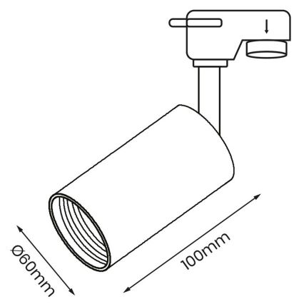 Faretto per sistema a binario PIPE 1xGU10/25W/230V nero