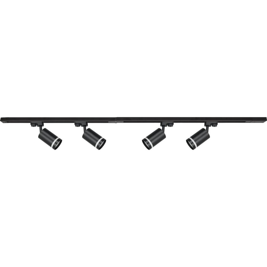 Faretto per sistema a binario PIPE 4xGU10/10W/230V 2x1m nero