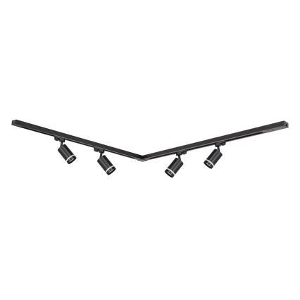 Faretto per sistema a binario PIPE 4xGU10/10W/230V 2x1m nero