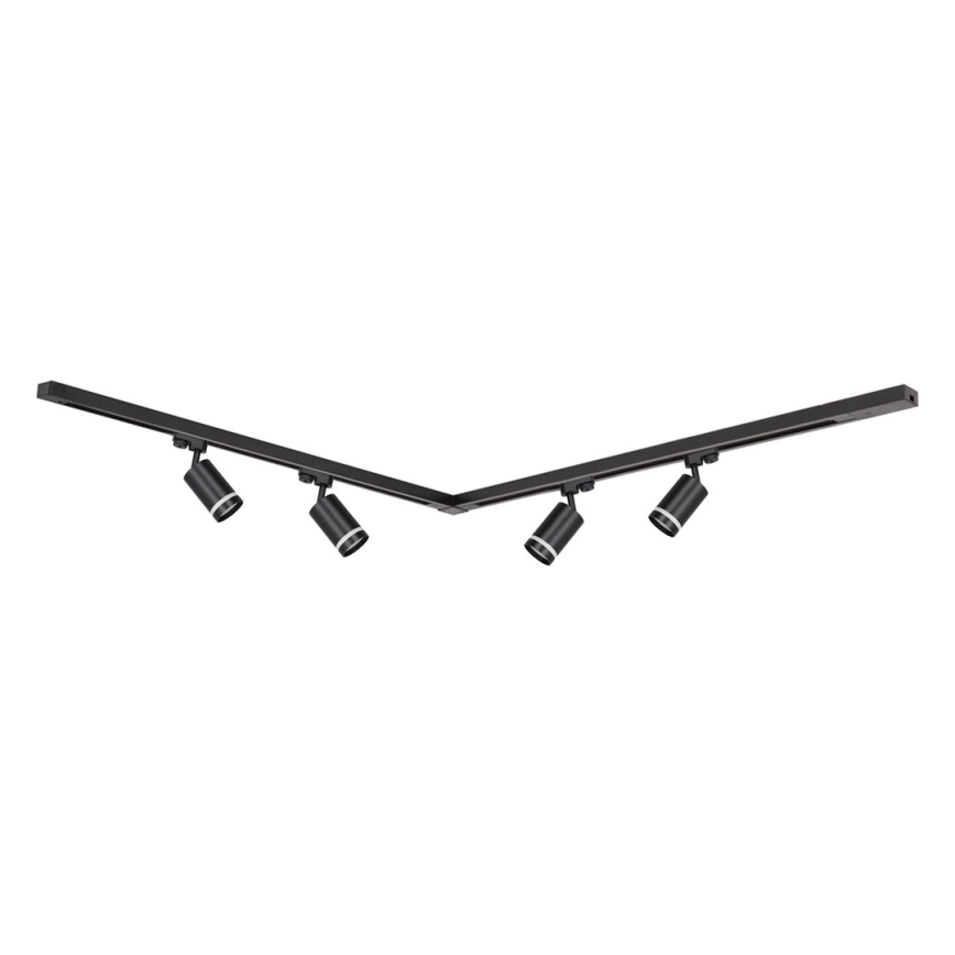 Faretto per sistema a binario PIPE 4xGU10/10W/230V 2x1m nero