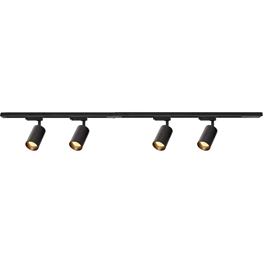 Faretto per sistema a binario PIPE 4xGU10/10W/230V nero