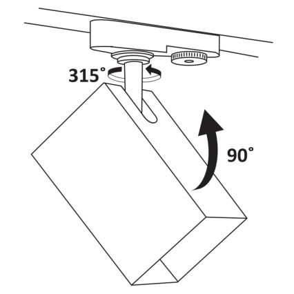 Faretto per sistema a binario SQUARE 1xGU10/10W/230V nero