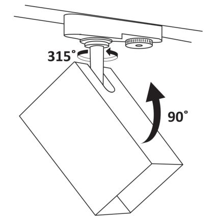 Faretto per sistema a binario SQUARE 3xGU10/10W/230V + 1 m rotaia sistema nero