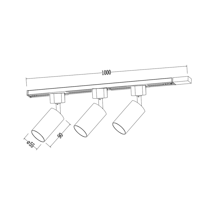 Faretto per sistema a binario TIGER 3xGU10/10W/230V bianco
