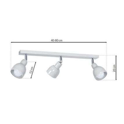 Faretto PIK 3xE27/60W/230V bianco