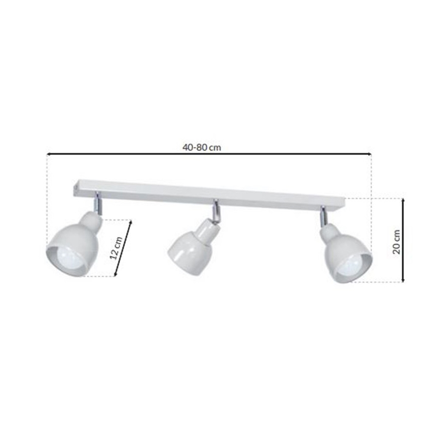 Faretto PIK 3xE27/60W/230V bianco