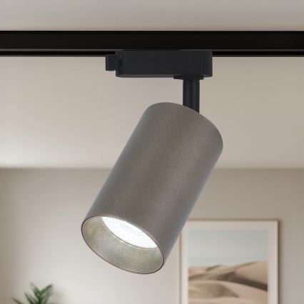 Faretto PIPE per sistema binario monofase 1xGU10/10W/230V marrone