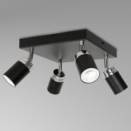 Faretto RENO 4xGU10/8W/230V nero/cromo lucido
