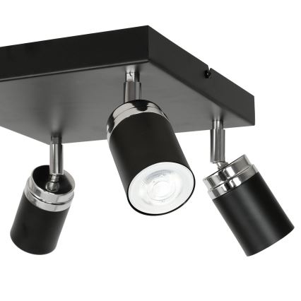Faretto RENO 4xGU10/8W/230V nero/cromo lucido