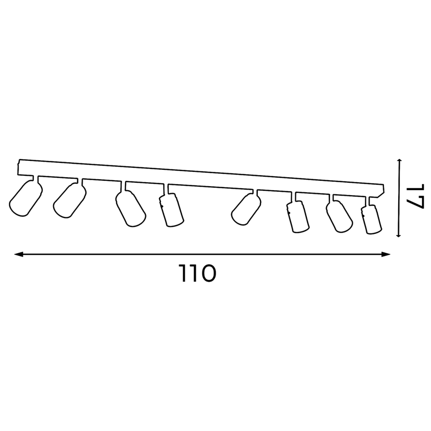 Faretto RENO 8xGU10/8W/230V bianco/cromo lucido