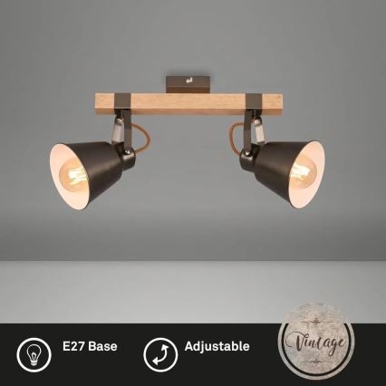 Faretto RETRO 2xE27/40W/230V marrone
