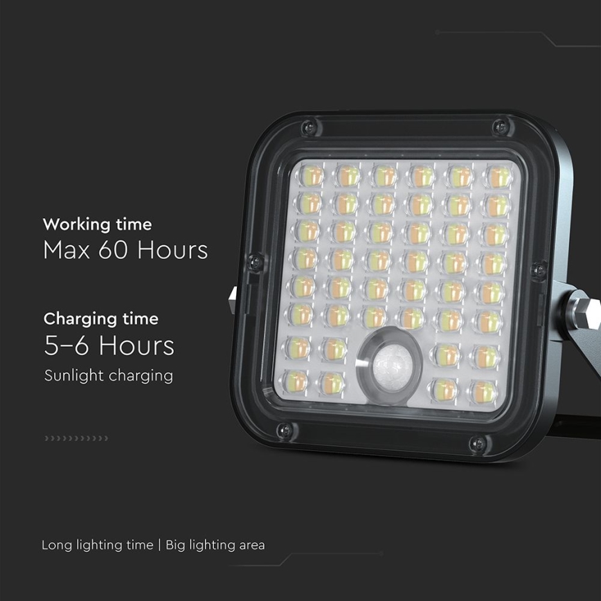 Faretto solare dimmerabile a LED con sensore LED/10W/3,7V 4000/6000K IP65 3600 mAh + telecomando