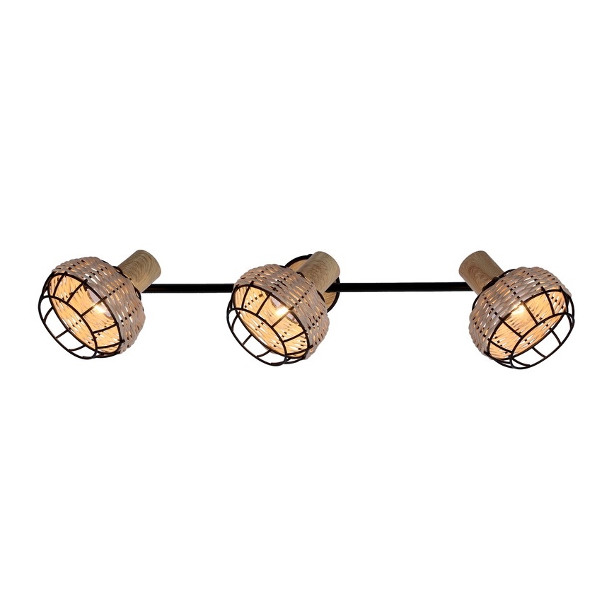 Faretto TAJGA 3xE14/40W/230V rattan/nero