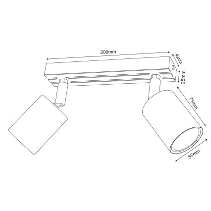 Faretto TERRA 2xGU10/8W/230V bianco/quercia