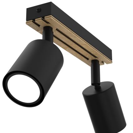 Faretto TERRA 2xGU10/8W/230V nero/quercia