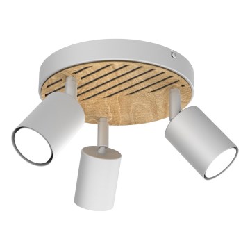 Faretto TERRA 3xGU10/8W/230V bianco/quercia