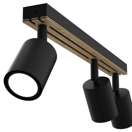 Faretto TERRA 3xGU10/8W/230V nero/quercia